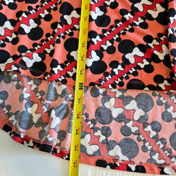 Women's LuLaRoe Disney Carly Dress XS Peach Red Mickey Mouse Print - Picture 8 of 8
